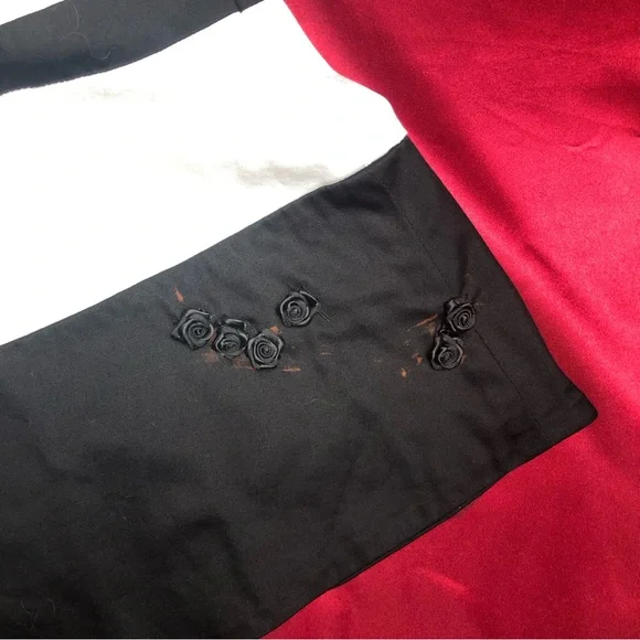 White House Black Market (WHBM) Black & White Stripped Halter Knee Length Dress - Picture 9 of 16